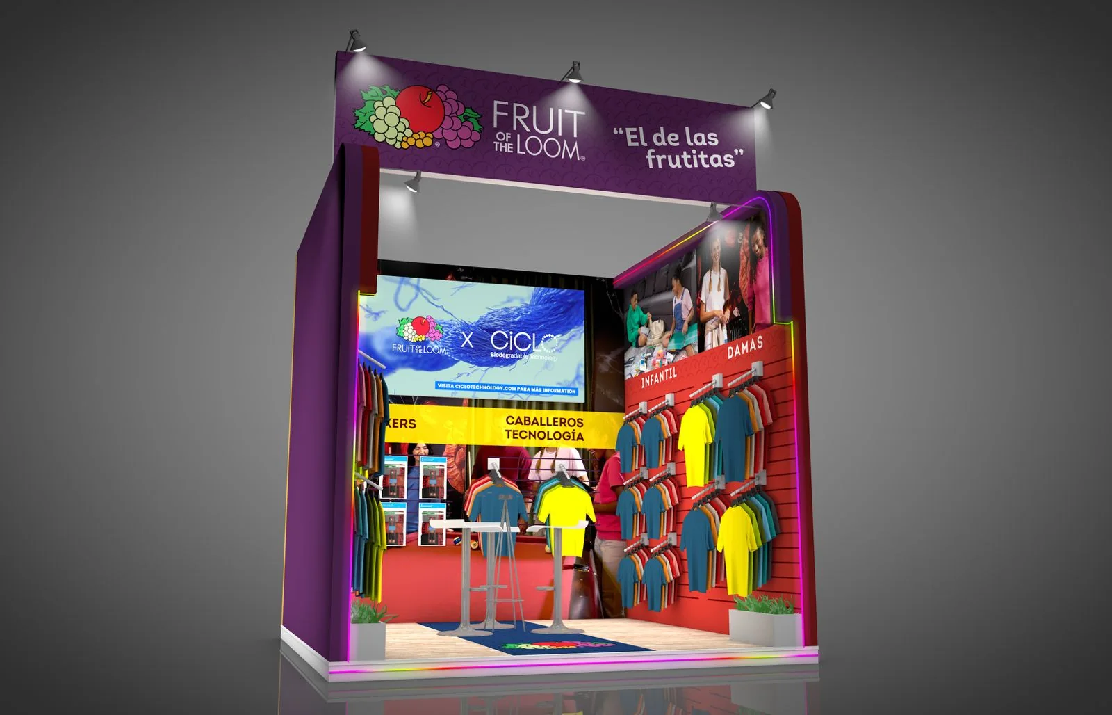 Render de exhibidor y material POP para marca Jobst