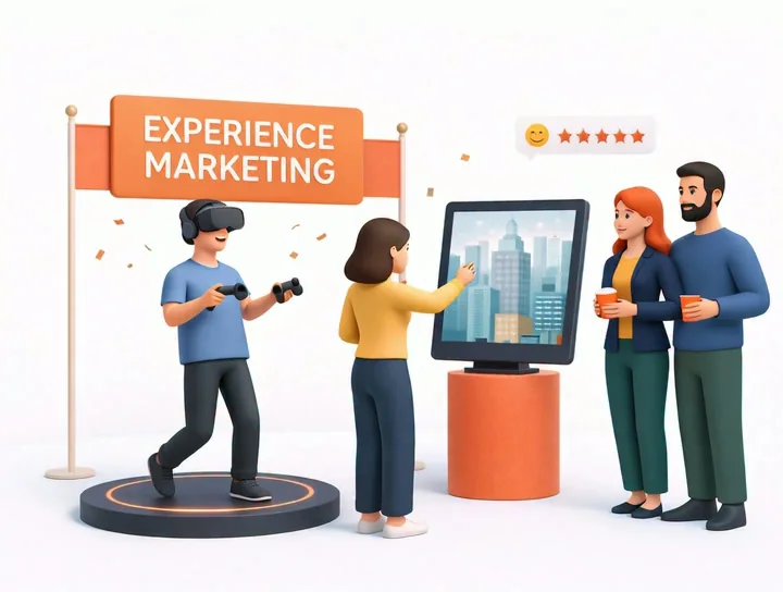 Diseño creativo y render de experiencia de marca